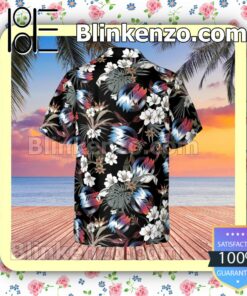 ZZ Top Rock Band Logo Tropical Forest Black Summer Hawaiian Shirt, Mens Shorts a