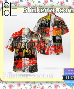 ZZ Top Rock Band  Summer Hawaiian Shirt, Mens Shorts