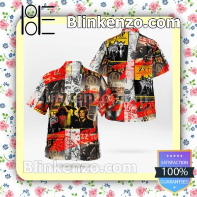 ZZ Top Rock Band  Summer Hawaiian Shirt, Mens Shorts