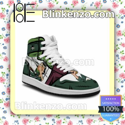 Zoro Swords Santoryu Custom Anime One Piece Air Jordan 1 Mid Shoes a