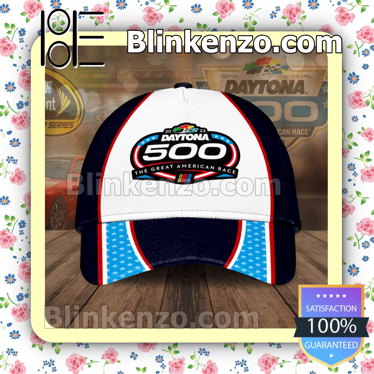 3D 2022 Daytona 500 The Great American Race Black And White Baseball Caps Gift For Boyfriend