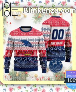 AFL Adelaide Crows Custom Name Number Knit Ugly Christmas Sweater a