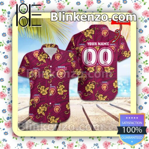 AFL Brisbane Lions Personalized Summer Beach Shirt