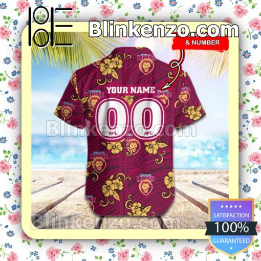 AFL Brisbane Lions Personalized Summer Beach Shirt b