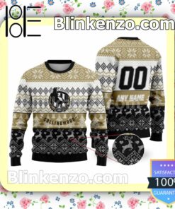 AFL Collingwood Football Club Custom Name Number Knit Ugly Christmas Sweater