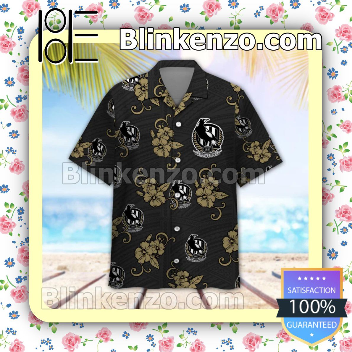 Great Quality AFL Collingwood Magpies Personalized Summer Beach Shirt