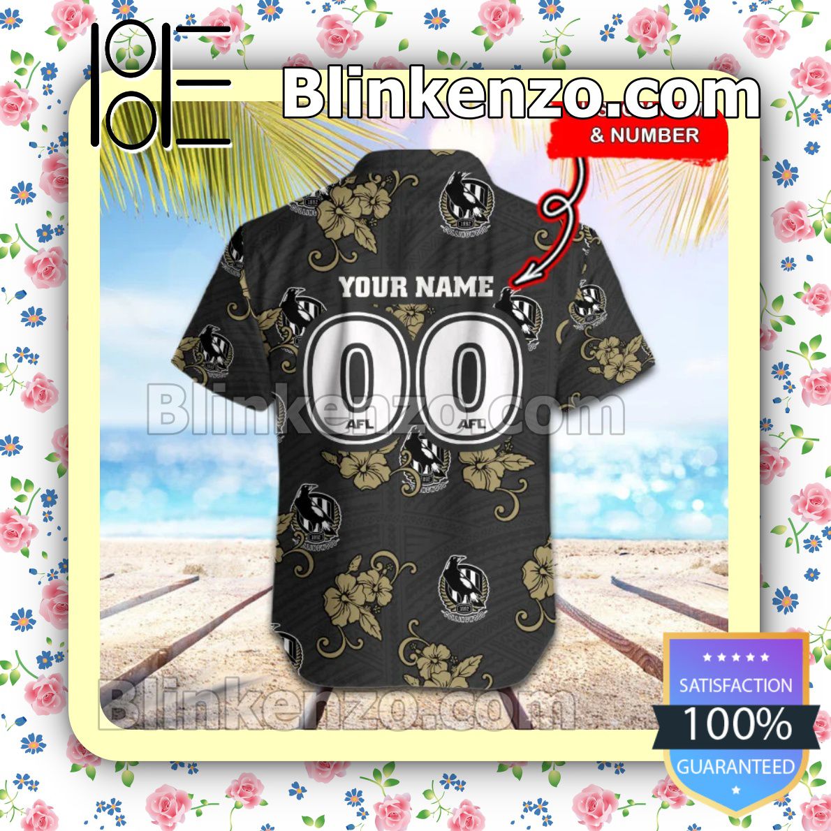 US Shop AFL Collingwood Magpies Personalized Summer Beach Shirt