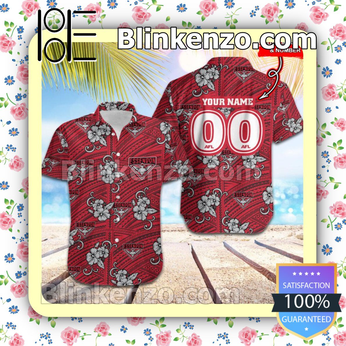 The cheapest AFL Essendon Bombers Personalized Summer Beach Shirt