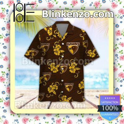 AFL Hawthorn Hawks Personalized Summer Beach Shirt a