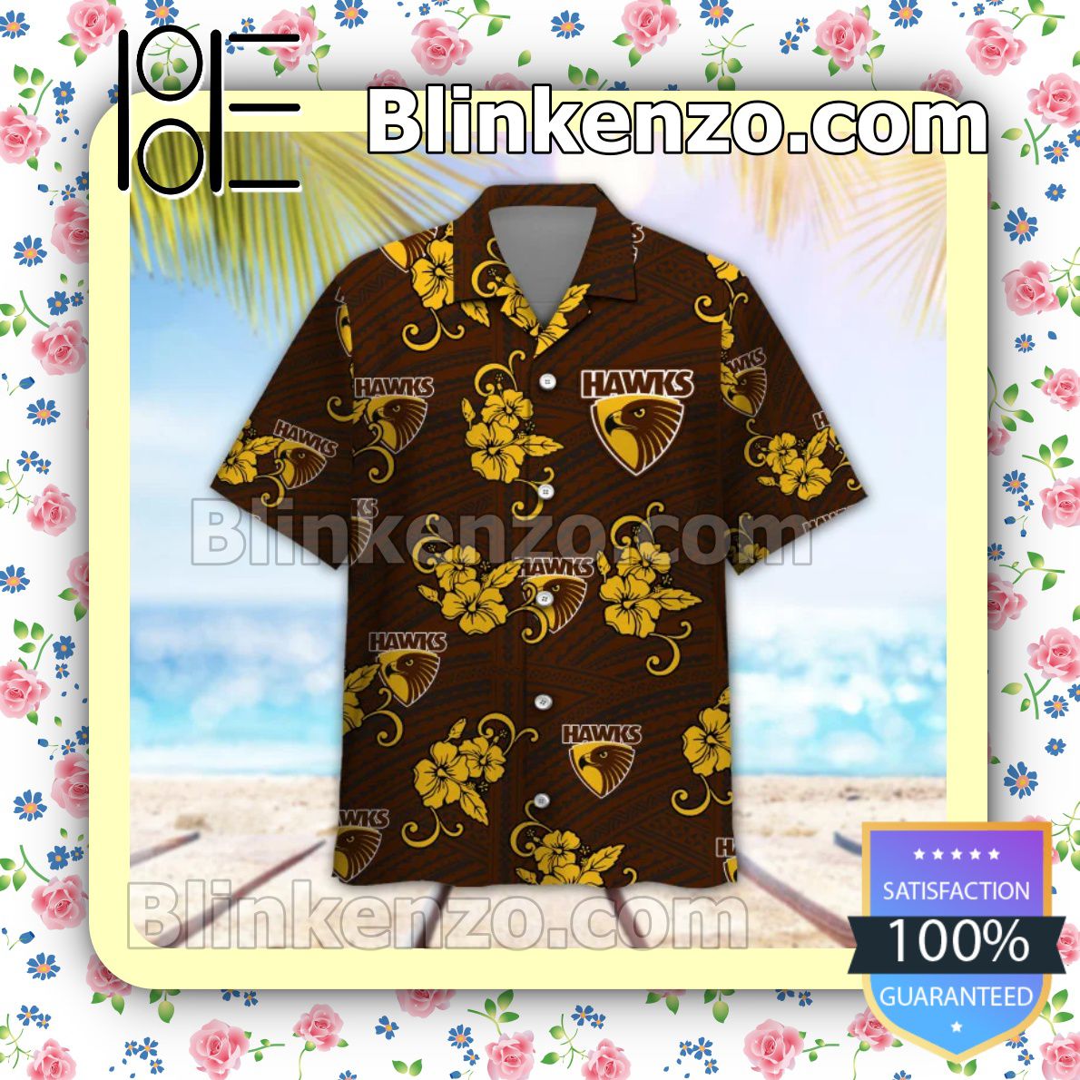Sale Off AFL Hawthorn Hawks Personalized Summer Beach Shirt