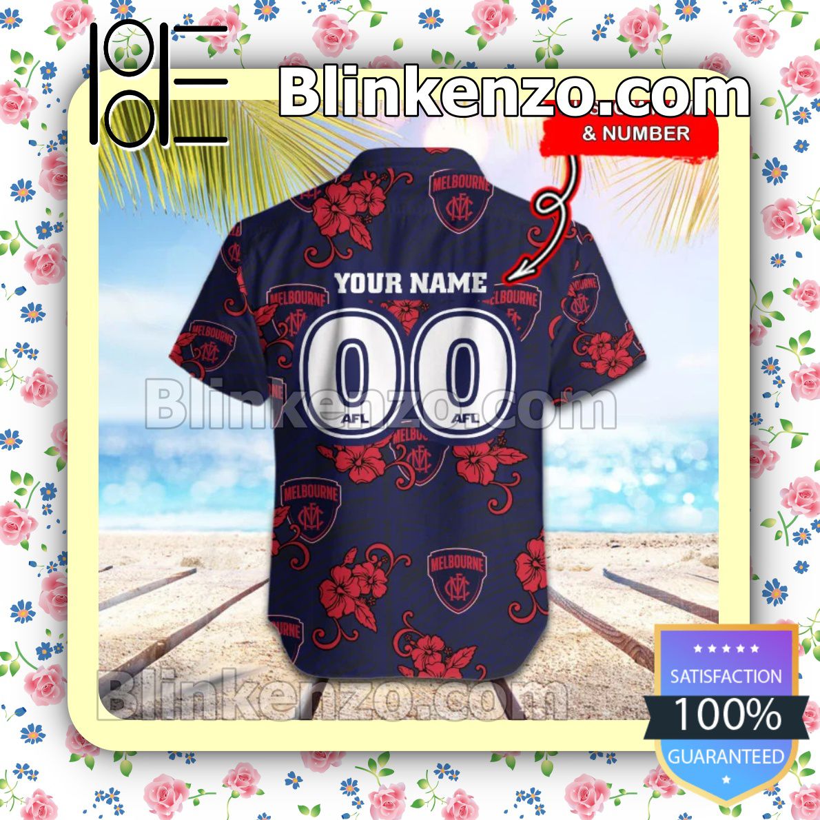 Awesome AFL Melbourne Demons Personalized Summer Beach Shirt