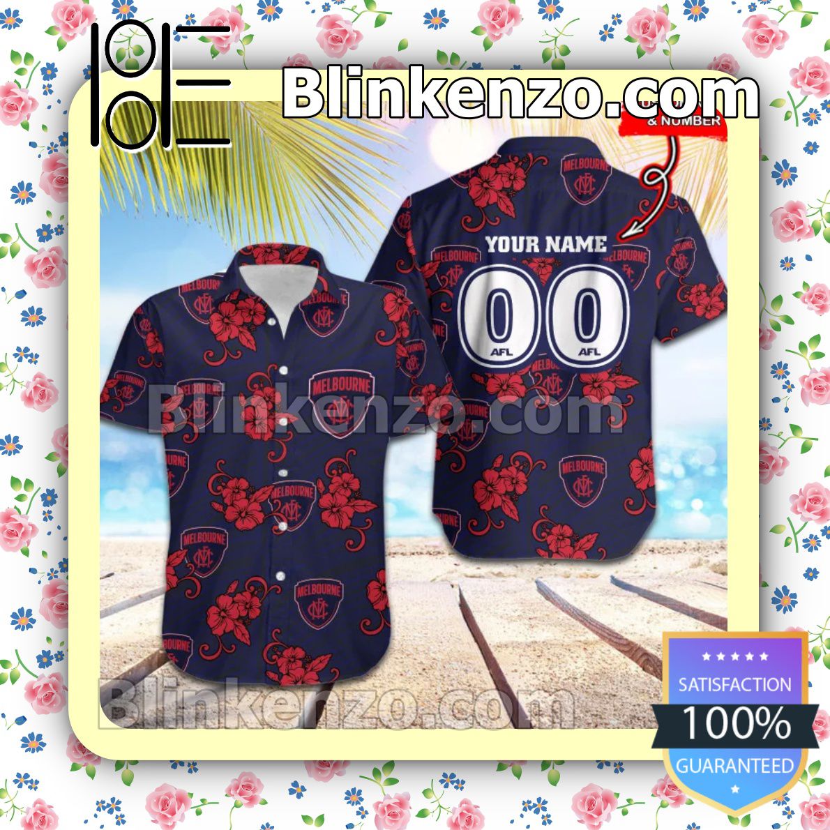 Get Here AFL Melbourne Demons Personalized Summer Beach Shirt