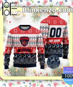 AFL Melbourne Football Club Custom Name Number Knit Ugly Christmas Sweater a