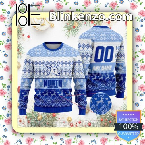 AFL North Melbourne Football Club Custom Name Number Knit Ugly Christmas Sweater a