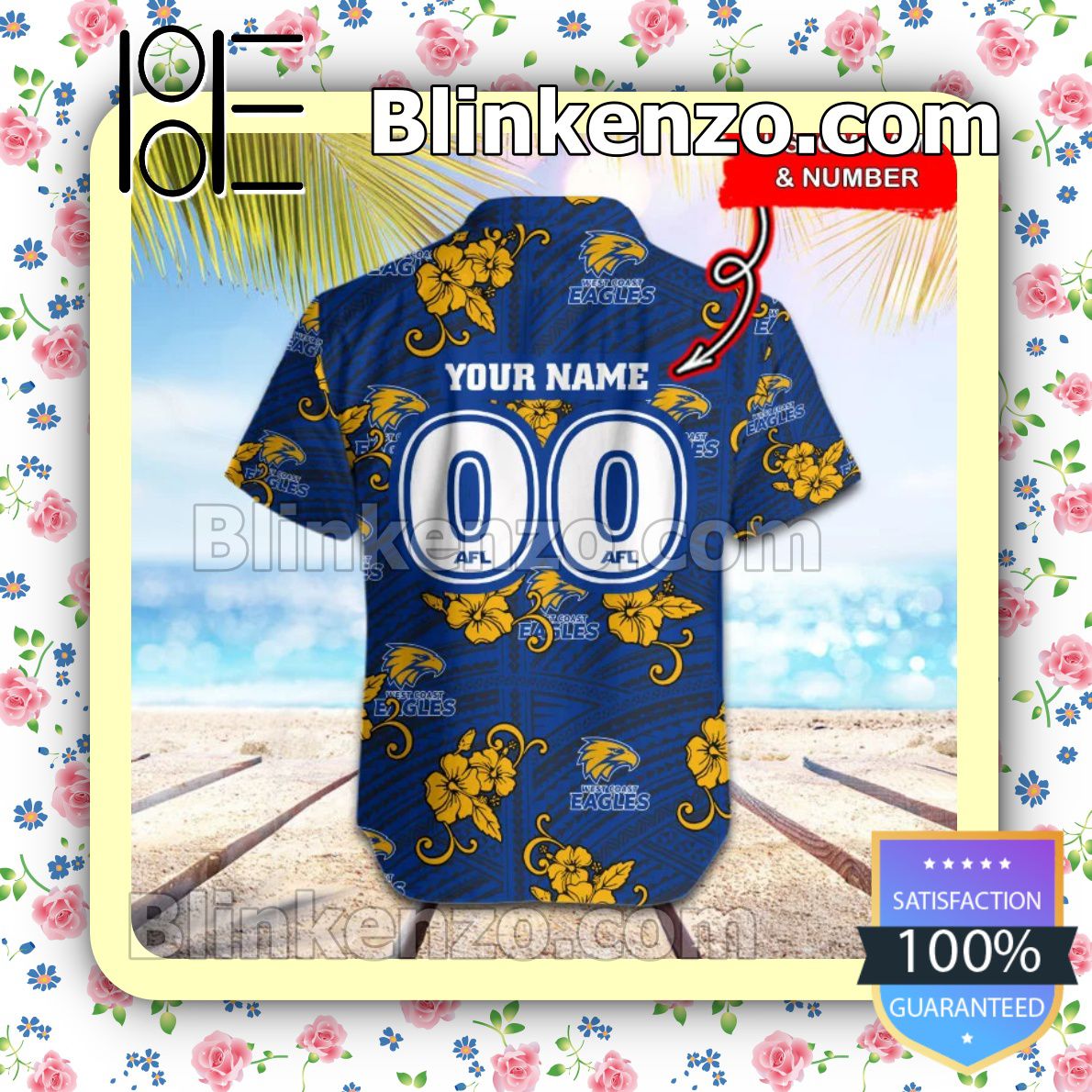 Mother's Day Gift AFL West Coast Eagles Personalized Summer Beach Shirt