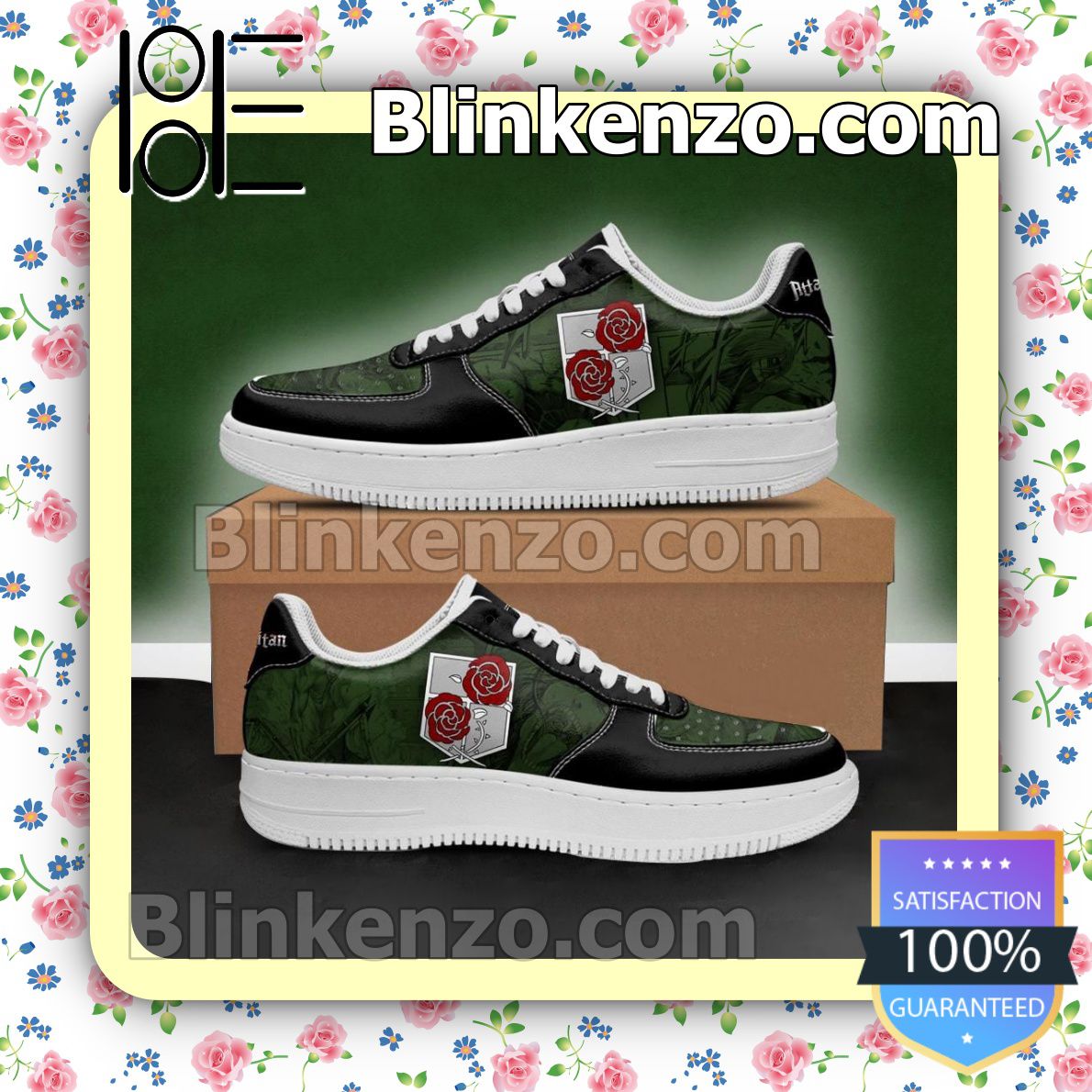 POD AOT Garrison Regiment Attack On Titan Anime Nike Air Force Sneakers