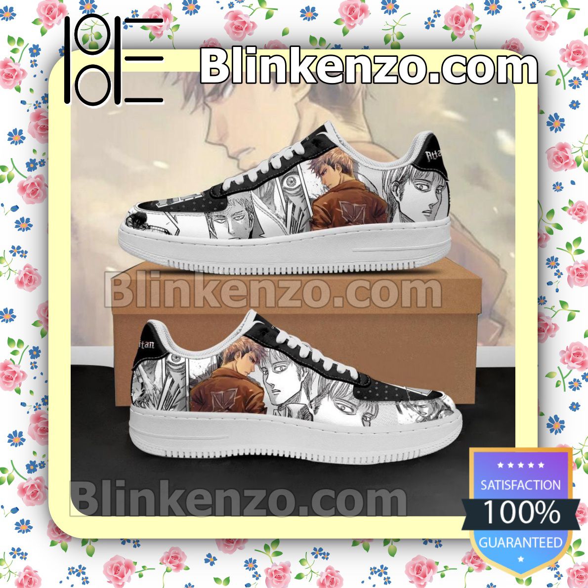 Rating AOT Jean Attack On Titan Anime Mixed Manga Nike Air Force Sneakers