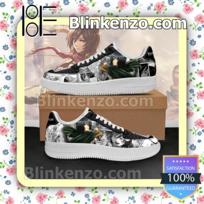 AOT Mikasa Attack On Titan Anime Mixed Manga Nike Air Force Sneakers