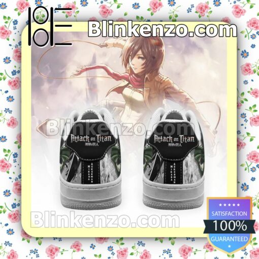 AOT Mikasa Attack On Titan Anime Mixed Manga Nike Air Force Sneakers b