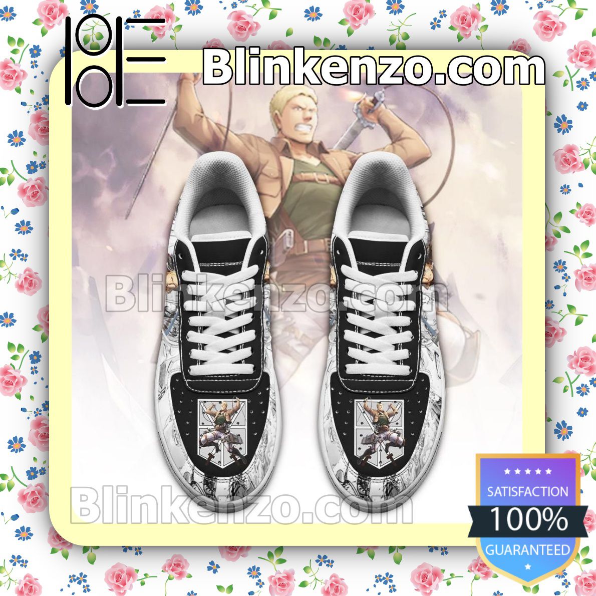 Official AOT Reiner Attack On Titan Anime Manga Nike Air Force Sneakers