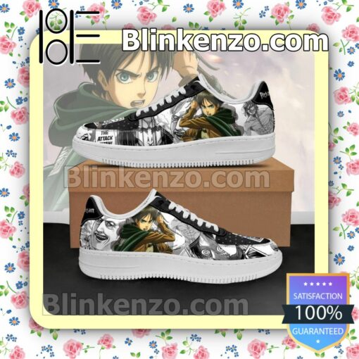 AOT Scout Eren Attack On Titan Anime Mixed Manga Nike Air Force Sneakers