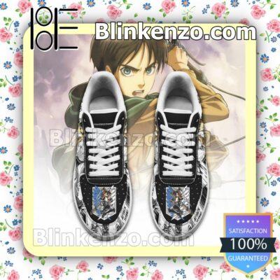 AOT Scout Eren Attack On Titan Anime Mixed Manga Nike Air Force Sneakers a