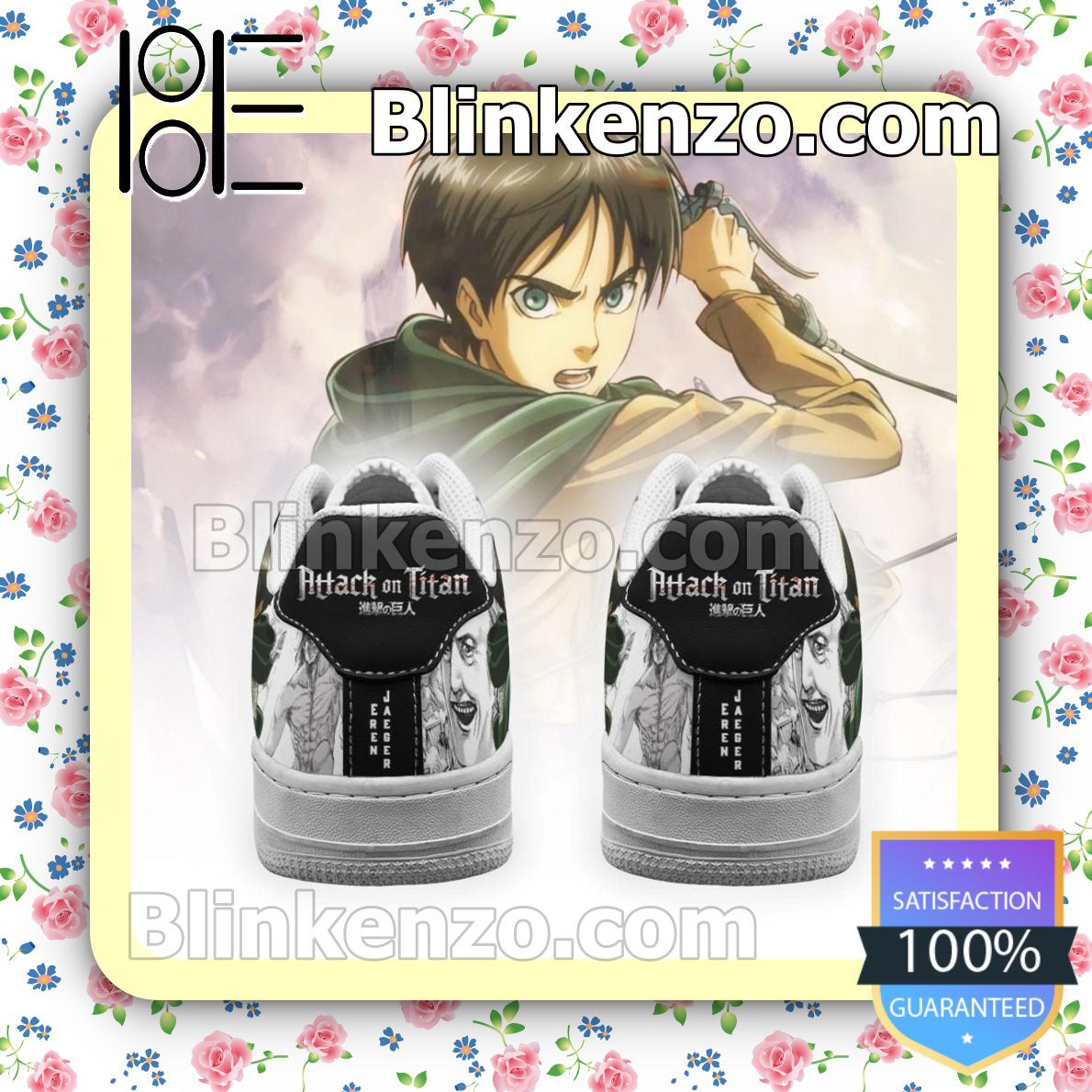 Top Rated AOT Scout Eren Attack On Titan Anime Mixed Manga Nike Air Force Sneakers