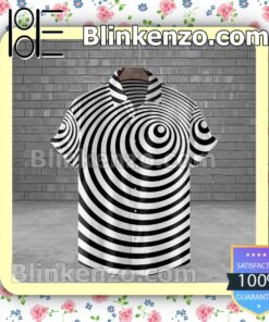 Abstract Black And White Spiral Halloween Short Sleeve Shirts