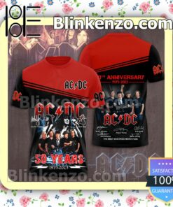 Ac Dc 50Th Anniversary 1973-2023 The Best Memories Never Fade Signatures Red Custom Shirt