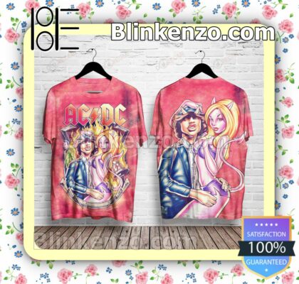 Ac Dc Angus Young Devil Girl Pink Custom T-shirts