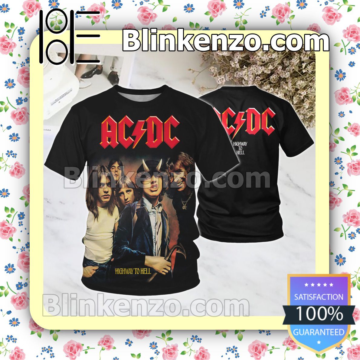 Ac Dc Highway To Hell Album Cover Custom T-shirts
