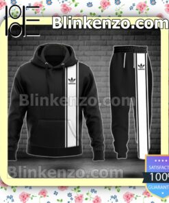 Adidas Logo On White Stripes On The Right Fleece Hoodie, Pants a