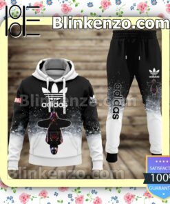 Adidas Marvel Spider Man Black And White Particle Fleece Hoodie, Pants