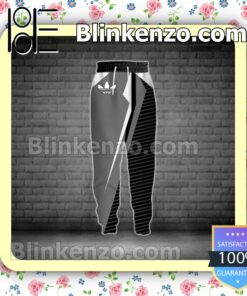 Adidas Multi Thin Stripes Black Mix Grey Fleece Hoodie, Pants b