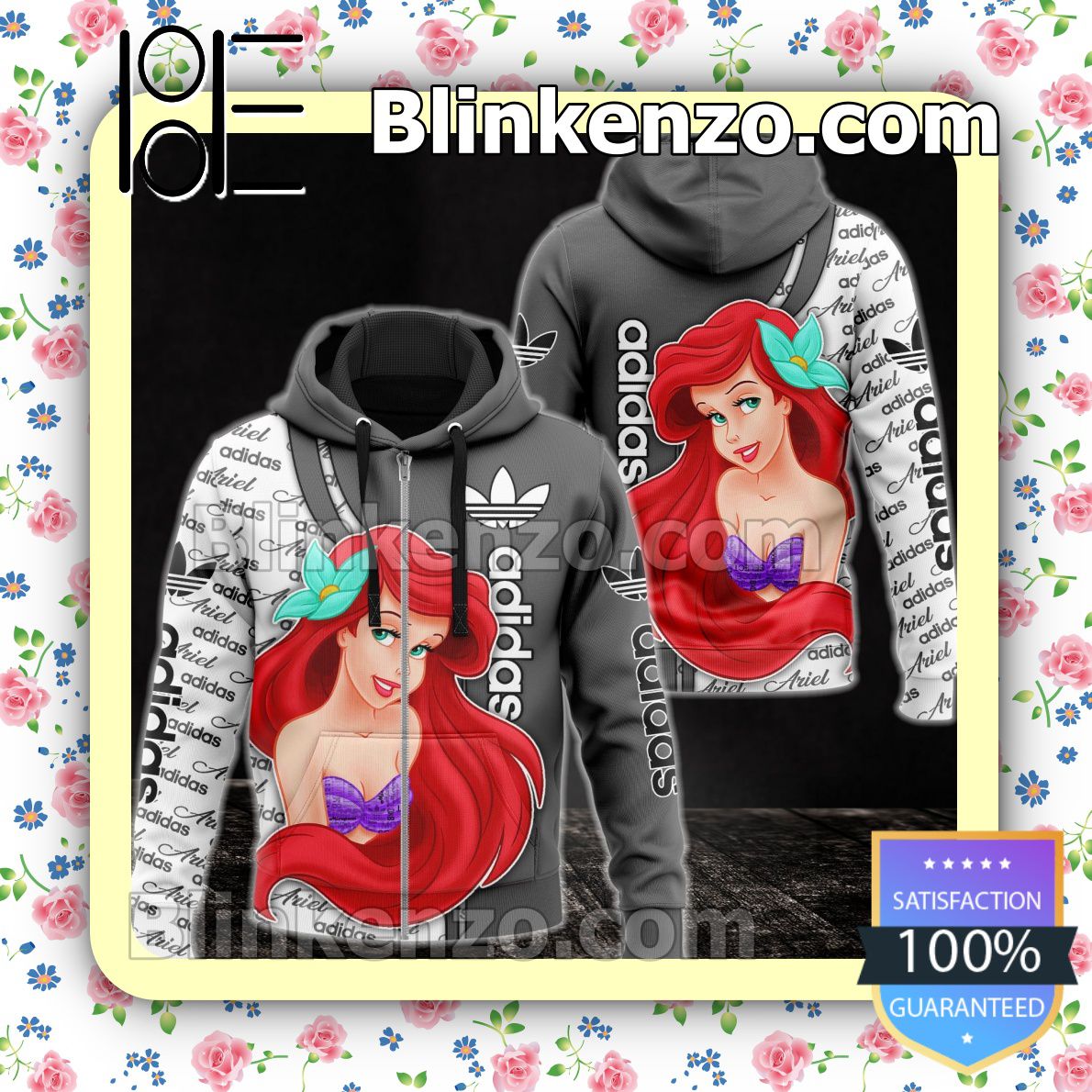 Top Adidas With Ariel Disney Princess Full-Zip Hooded Fleece Sweatshirt