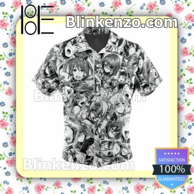 Ahegao Manga Collage Summer Beach Vacation Shirt