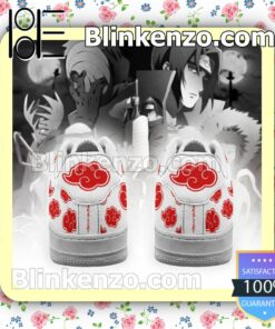 Akatsuki Naruto Anime White Nike Air Force Sneakers b