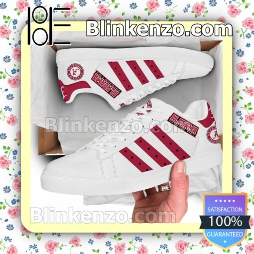 Alabama Crimson Tide Logo Print Low Top Shoes a