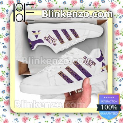 Alcorn State Braves Logo Print Low Top Shoes a
