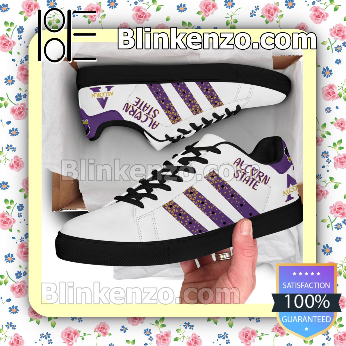 Alcorn State Braves Logo Print Low Top Shoes