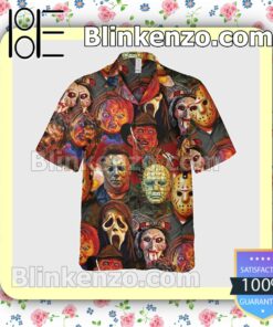 All Horror Characters Halloween Short Sleeve Shirts b