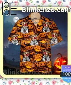 American Bulldog Pumpkin Halloween Collar Shirt
