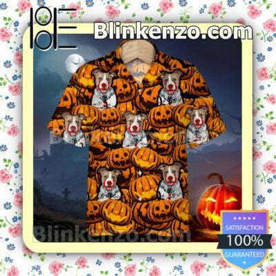 American Staffordshire Terrier Pumpkin Halloween Collar Shirt