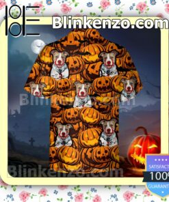 American Staffordshire Terrier Pumpkin Halloween Collar Shirt a