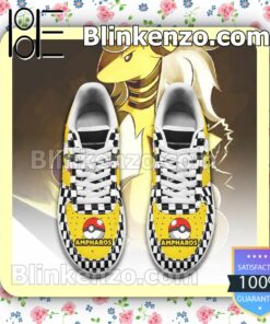 Ampharos Checkerboard Pokemon Nike Air Force Sneakers a