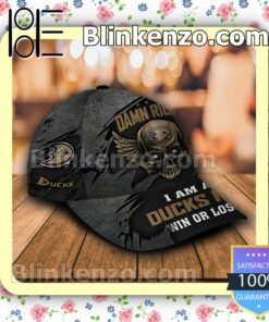Anaheim Ducks Skull Damn Right I Am A Fan Win Or Lose NHL Classic Hat Caps Gift For Men a