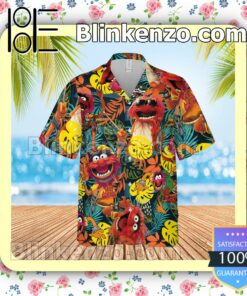 Animal Muppet Tropical Monstera And Palm Leaves Beach Shirt