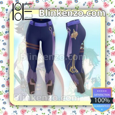 Anime Genshin Impact Xiao Purple Workout Leggings a