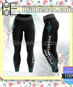 Anime Genshin Impact Xiao Vigilant Yaksha Black Workout Leggings a