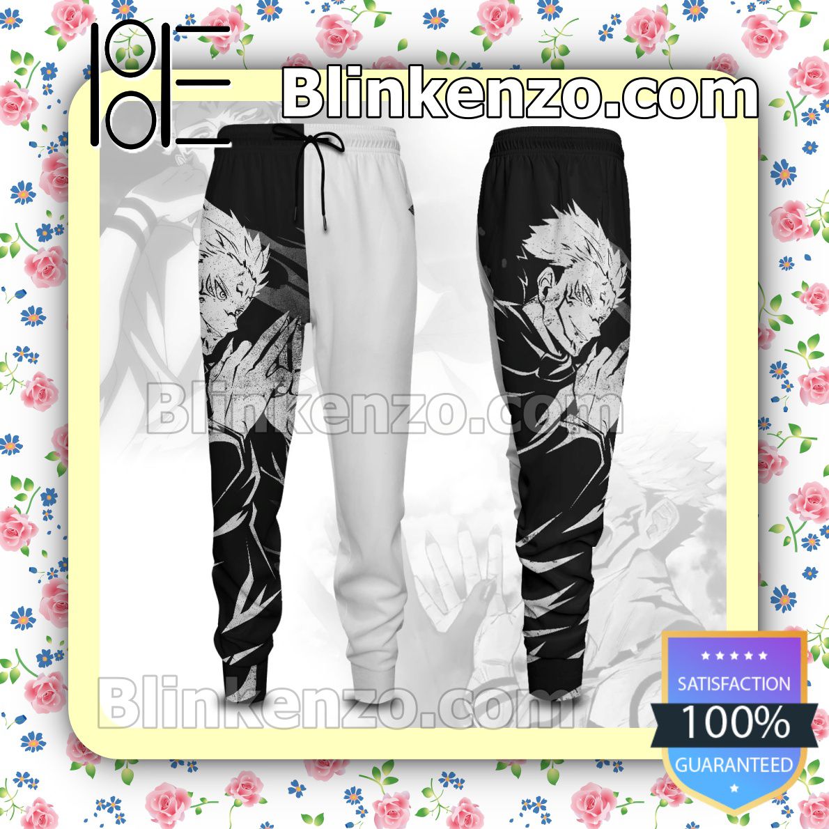 Unique Anime Jujutsu Kaisen Sukuna Cool Black And White Gift For Family Joggers